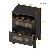 Kumasinova Farmhouse Wood Nightstand with 2 Drawers,Side Table with Metal Handles,Night Stand with Strip Stickers Decoration,Bedside Table for Bedroom - 3 of 4