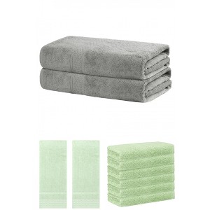 REGALWOVEN Striped Soft Absorbent Bathroom Cotton Towel Set 3 Pcs - 1 of 4