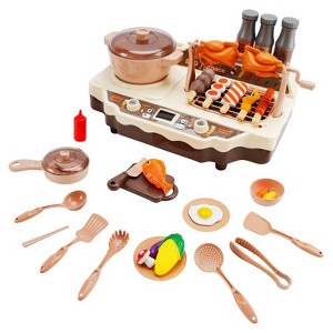 Topteng 36Pcs BBQ Toy Simulation Skewers Hot Pot Food Toy For Boys And Girls Cooking Set - 1 of 4