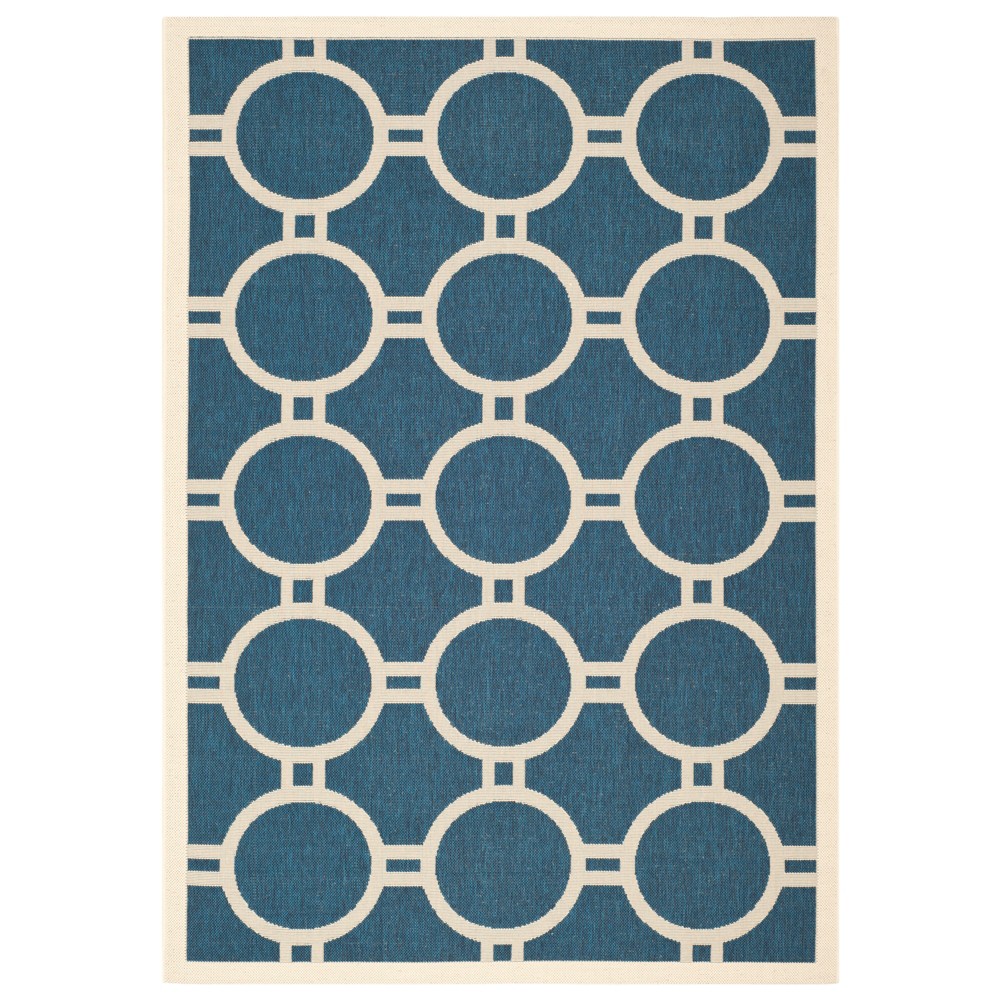 4'X5'7in Courtyard Ariel Outdoor Rug - Navy/Beige - Safavieh