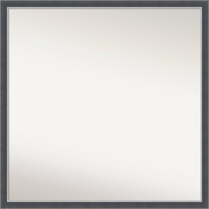 28" x 28" Non-Beveled Eva Black Silver Thin Wall Mirror - Amanti Art: Modern Square Polystyrene Frame, Wall Mounted - 1 of 4