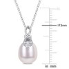EVERLY JEWELRY | Sterling Silver 8.5-9mm Cultured Freshwater Pearl and Diamond Accent Drop Pendant with Chain - 18 in - 3 of 4