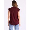 Allegra K Women's V Neck Ruffle Cap Sleeves Solid Elegant Shirt - 4 of 4