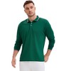 INSPIRE CHIC Men's Classic Regular Fit Solid Color Long Sleeves Business Golf Polo Shirt - 4 of 4