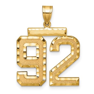 Black Bow Jewelry 14k Yellow Gold, Varsity Collection, Large D/C Pendant Number 92