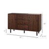 NicBex 2-Door Sideboard Cabinet with 3 Drawers Farmhouse Buffet Cabinet with Storage and Wood Legs for Kitchen,Living Room,Brown - 3 of 4