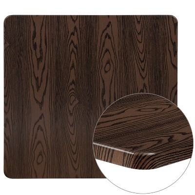 Flash Furniture 36" Square Rustic Wood Laminate Table Top