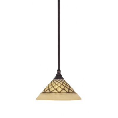 Toltec Lighting Any 1 - Light Pendant in  Dark Granite with 10" Chocolate Icing Shade