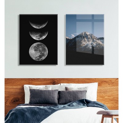 Mod Moon Phases Black and White Acrylic Wall Art