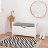 NicBex Storage Bench Toy Box White Rubber Wood Storage Bench with Cushion Seat for Bedroom and Entryway, White - 2 of 4