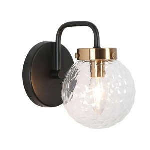 LNC Astrid 5-in W 1-Lights Matte Black and Polished Gold Modern/Contemporary Vanity Lightss - 1 of 1