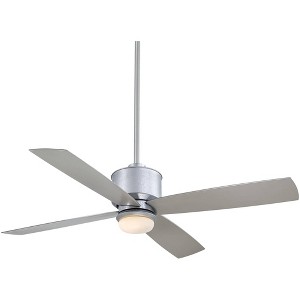 52" Minka Aire Industrial Indoor Outdoor Ceiling Fan with LED Light Remote Control Galvanized Opal Glass Wet Rated for Patio Barn - 1 of 4