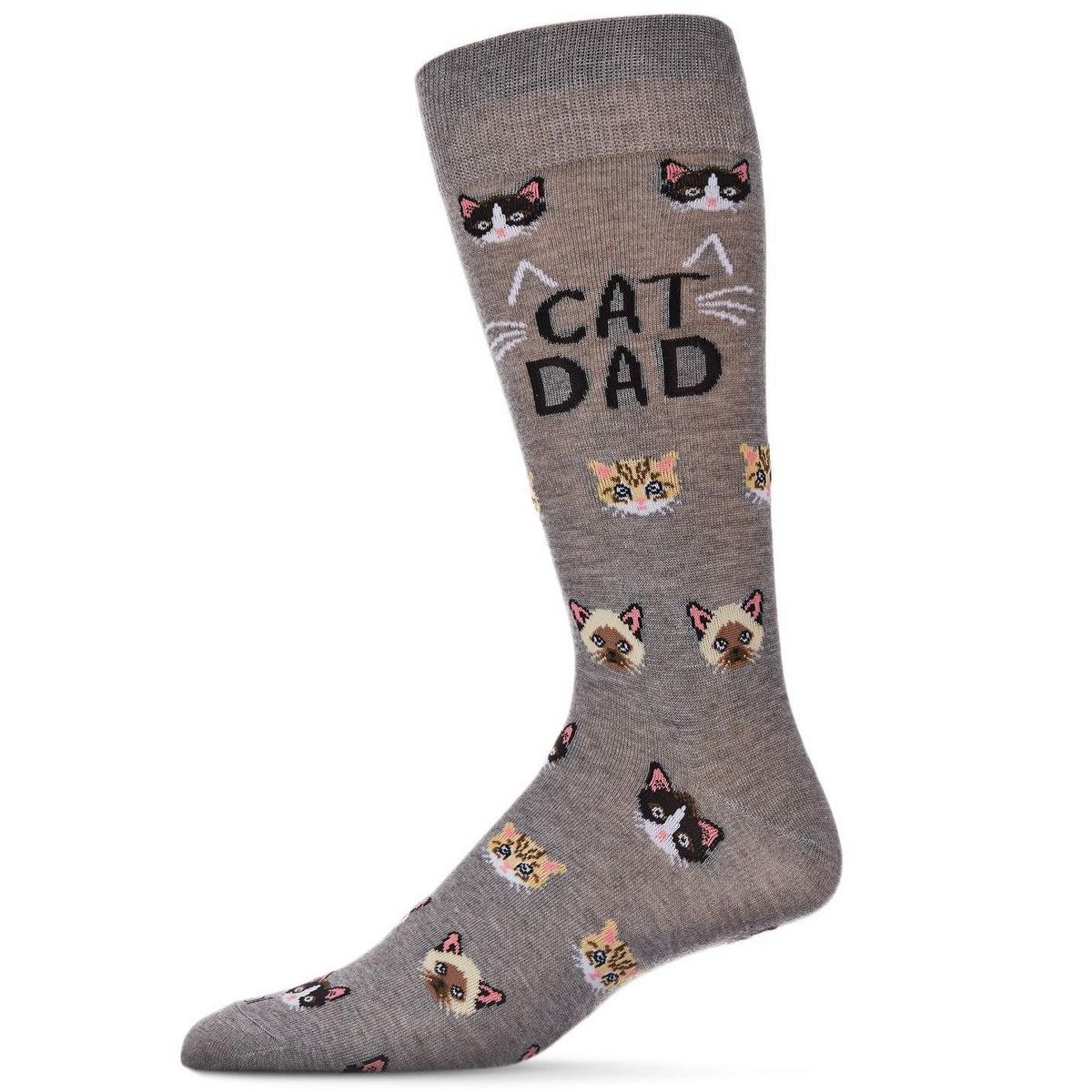 Memoi Men's "Cat Dad" Rayon from Bamboo Blend Novelty Crew Socks - thumbnail 4