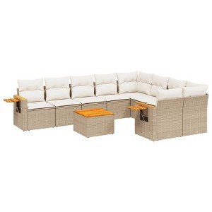 vidaXL Garden Sofa Set Beige, cream white - 1 of 4