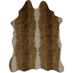 HomeStock FAUX HIDE ANTELOPE BEIGE WHITE, Tufted and Printed, Transitional - 1 of 4