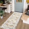 Vintage Floral Distressed Printed Area Rug Low Pile Machine Washable Stain Resistant Non Shedding Non Slip Pet Friendly Floor Mat - 4 of 4