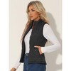 Allegra K Women's Stand Collar Lightweight Gilet Quilted Zip Vest - 2 of 4