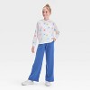 Girls' Pull-On Wide Leg Terry Pants - Cat & Jack™ - 3 of 3