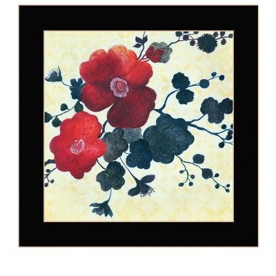 HomeRoots Japanese Blossoms Black Framed Print Wall Art