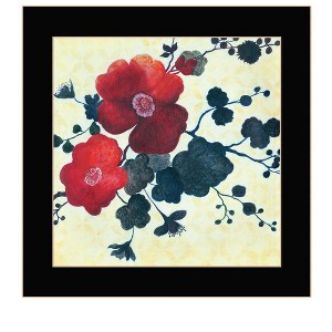 HomeRoots Japanese Blossoms Black Framed Print Wall Art - 1 of 4