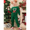 Candy Cane Heart Ruffle Jogger Set Mia Belle Girls - 2 of 4