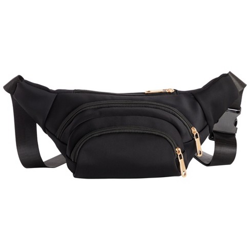 Zodaca Plus Size Black Fanny Pack Crossbody Bag With Adjustable Belt Straps Fits 34 60 Inch Waist expands To 5xl Target