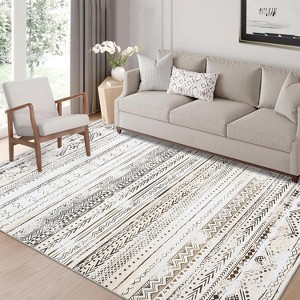 Washable Area Rug – Soft Boho Farmhouse Carpet, Non-Slip Indoor Floor Rug for Living Room, Bedroom, Dining, Office - 1 of 4