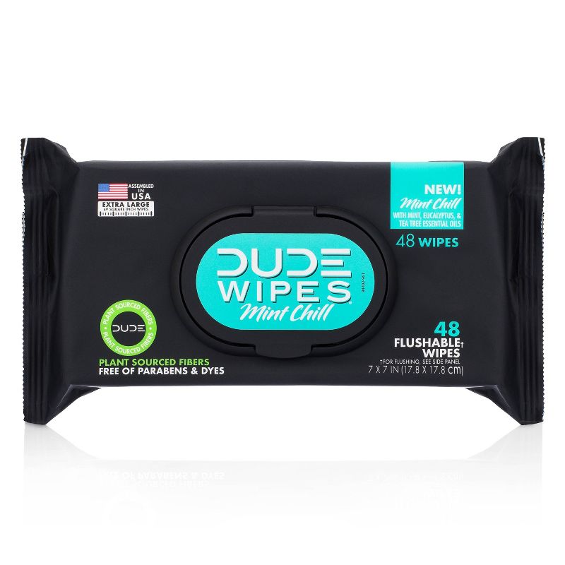 Dude Wipes Mint Chill Flushable Personal Wipes - Eucalyptus Scent - 48ct, 3 of 8