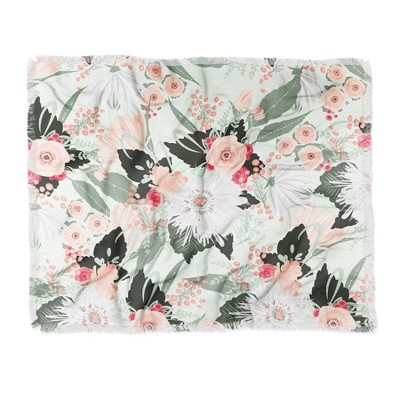 60"X50" Iveta Abolina Carmella Crème Throw Blanket Green - Deny Designs