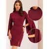 INSPIRE CHIC Women's Business Split Sleeve Slim Fit Mini Bodycon Pencil Dress - 2 of 4