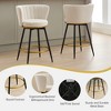 Counter Height Bar Stools Set of 2, 360° Swivel Upholstered Barstools with Backs and Metal Legs, 26" H Seat Height - 2 of 4