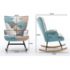 Cotton Linen Mid-Century Accent Sofa with Thick Soft Cushions Skin-Friendly Resists Fading Ergonomical Design Modern Rocking Chair for Living Room - 3 of 4