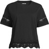 Lands' End Women's Short Sleeve Slub Jersey Cutwork T-Shirt - 3 of 4