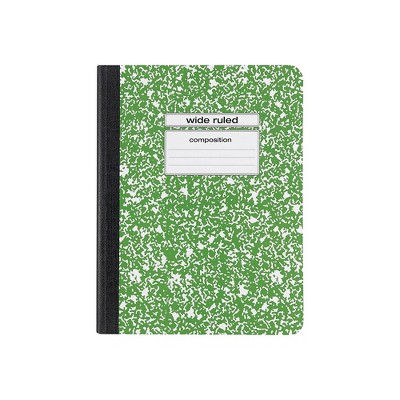 Staples Composition Notebook 9.75" x 7.5" Wide Ruled 100 Sh. Green 639654