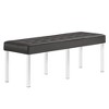 Modway Loft Tufted Large Upholstered Faux Leather Bench Silver Gray - 4 of 4