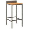 vidaXL Bar Stools 2 pcs Gray Poly Rattan and Solid Wood Acacia - 3 of 4