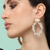 SOHI Women's White Wreath Drop Earrings - 3 of 3