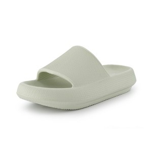 CUSHIONAIRE Feather Slides – Comfortable Cloud Cushion House Slippers for Women, Indoor Outdoor EVA Foam Foot Spa Shower Shoes, Non-Slip Arch Support - 1 of 4