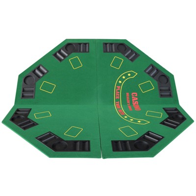 VisioGear 48" Folding Poker Tabletop for 8-Player, Portable Game Layout Mat, Green, 48"*48"*0.5"