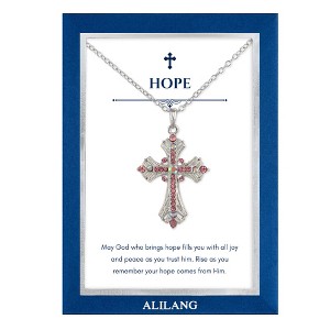 Anna-Kaci Rhinestone Celtic Cross Pendant Necklace with Religious Gift Card & Envelope Jewelry Gifts - 1 of 4
