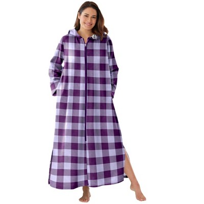 Dreams & Co. Long Hooded Fleece Sweatshirt Robe