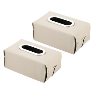 Unique Bargains Home Office Car PU Leather Napkin Dispenser Rectangular Tissue Box Cover - 1 of 4