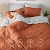5/7 Pcs Bed in a Bag with Contrast Color Solid Design Bedding Set - 2 of 4