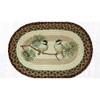 Earth Rugs Chickadee Oval Placemat 13"x19" Braided Jute Rustic Table Decor - 3 of 3