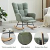 Racxily Modern Nursery Rocking Chair, Upholstered Glider Chair with High Backrest, Rocker Accent Armchair with Solid Wood Legs - 4 of 4