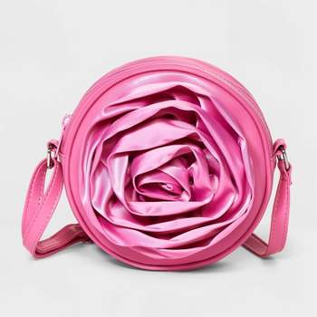 Girls' Satin Rosette Round Crossbody Bag - Cat & Jack™ Pink