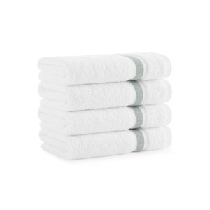 Aston & Arden Aegean Eco-Friendly Hand Towels (4 Pack), 18x30 in., Recycled Cotton, Solid and Striped Color Options - 1 of 4