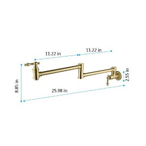 Compact Foldable Design: Wall-Mounted Dual-Handle Faucet with 360-Degree Rotation for Enhanced Flexibility and Space Saving - 1 of 4