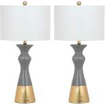 (Set of 2) 30.5" Iris Table Lamp Gray/Gold (Includes CFL Light Bulb) - Safavieh