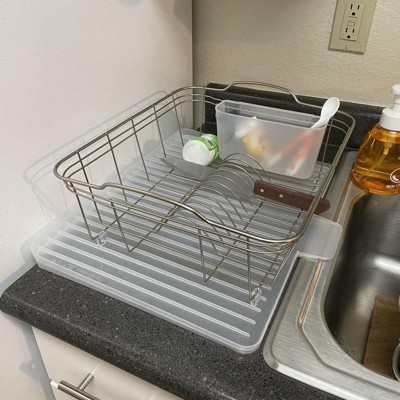 Small Steel Dish Drainer Brushed Nickel - Brightroom™ : Target